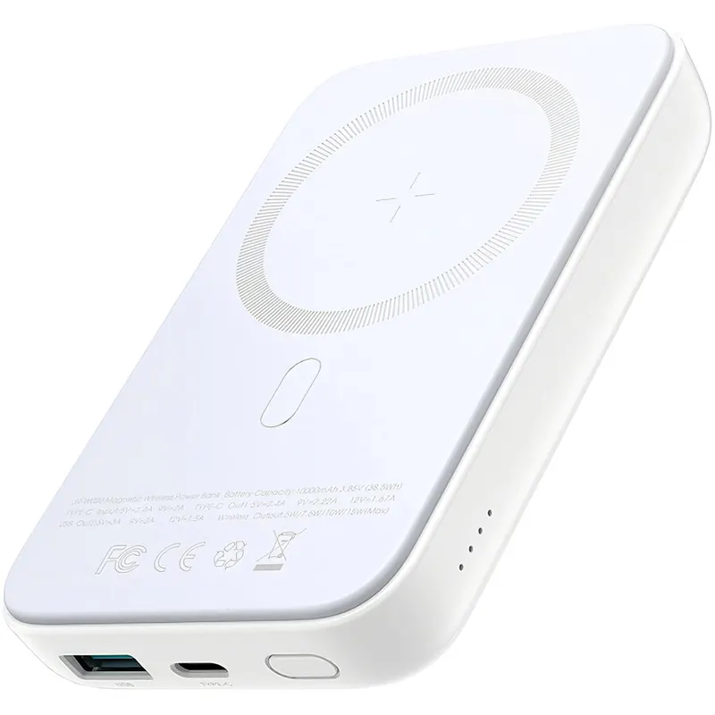 JOYROOM Baterie Externa Powerbank Joyroom JR-W020, 10000 MA, Power Delivery (PD) - Quick Charge 3.0 - Fast Wireless, Alba