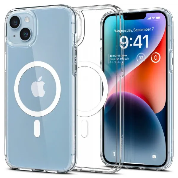 Spigen Husa MagSafe pentru Apple iPhone 14, Spigen, Ultra Hybrid, Alba ACS05048