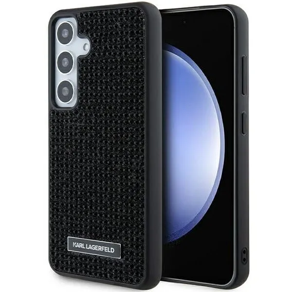 Karl Lagerfeld Husa pentru Samsung Galaxy S24+ S926, Karl Lagerfeld, Rhinestone Metal Plate, Neagra