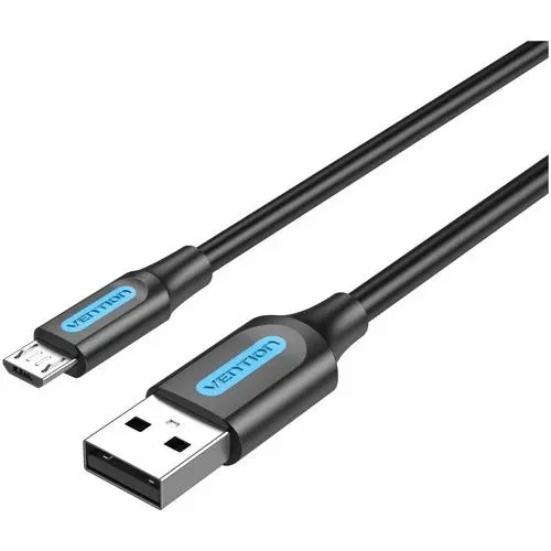 Cablu alimentare si date Vention, USB 2.0 (T) la micro USB (T), 0.5m rata transfer 480 Mbps, invelis PVC, Negru