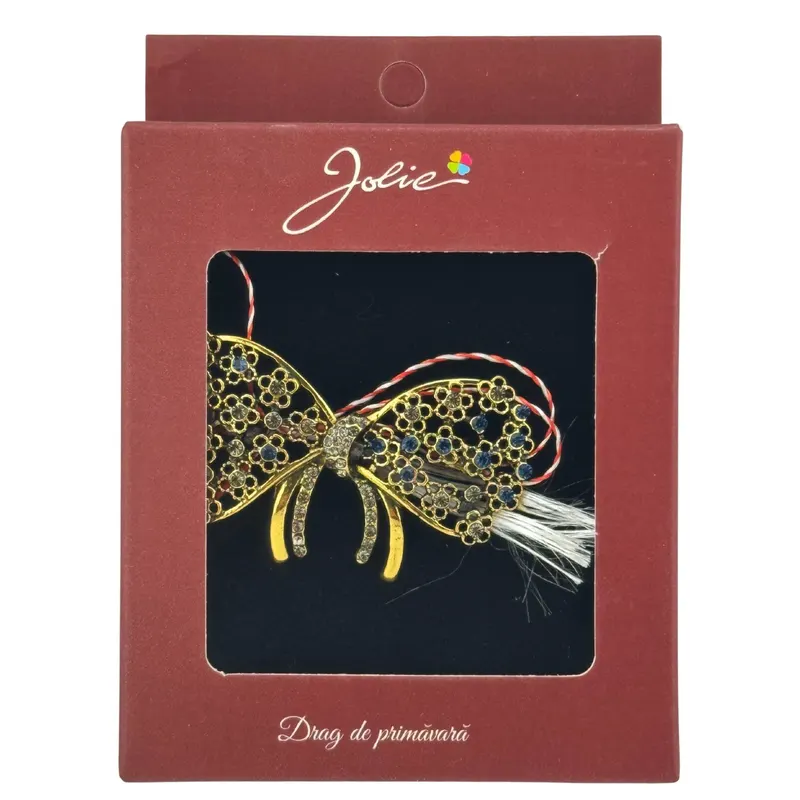 Brosa Vintage, Jolie, Material Metal, Ambalaj Carton, Dimensiune Brosa Aproximativ 4-6 cm, Model Fundita cu Flori