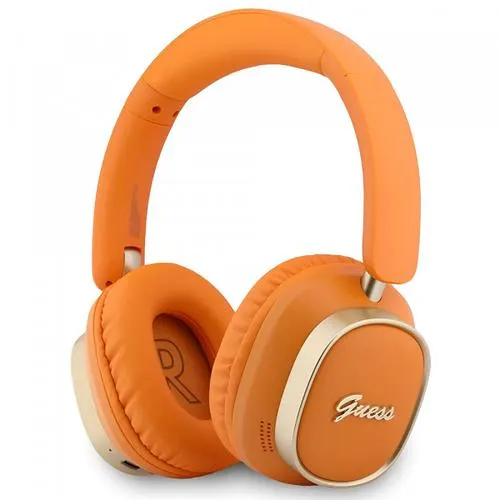 Casti Stereo Wireless Guess Rectangle Metal Script, Bluetooth, A2DP, Portocaliu