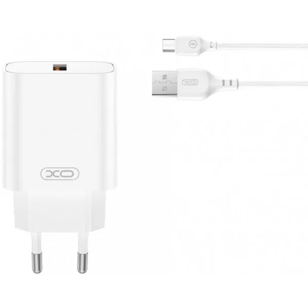 XO Design Incarcator Retea Cu Cablu microUSB XO Design CE33, 18W, 3A, 1 x USB-A, Alb