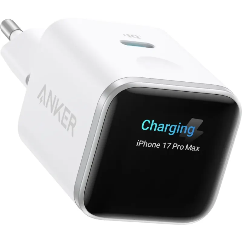 Anker Incarcator retea Anker Nano Smart Display, 45W, 1x USB-C, Alb