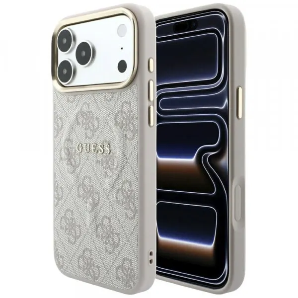 Guess Husa MagSafe pentru Apple iPhone 18 Pro / 17 Pro, Guess, 4G Embossed Classic, Roz