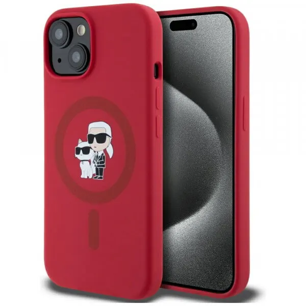 Karl Lagerfeld Husa MagSafe pentru Apple iPhone 15, Karl Lagerfeld, Silicone Karl & Choupette, Rosie