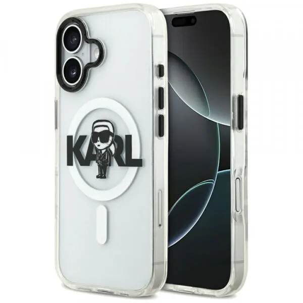 Karl Lagerfeld Husa MagSafe pentru Apple iPhone 17, Karl Lagerfeld, IML Sketch Logo Karl, Transparenta