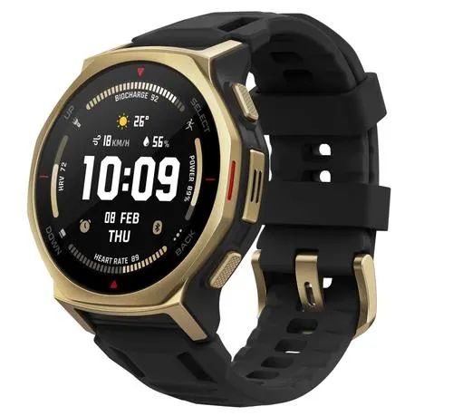 Smartwatch Huami Amazfit T-Rex 3 Pro, 44mm, Ecran AMOLED 1.5inch, Wi-Fi, Bluetooth, BioTracker™ 6.0 PPG, 10 ATM (Auriu/Negru)