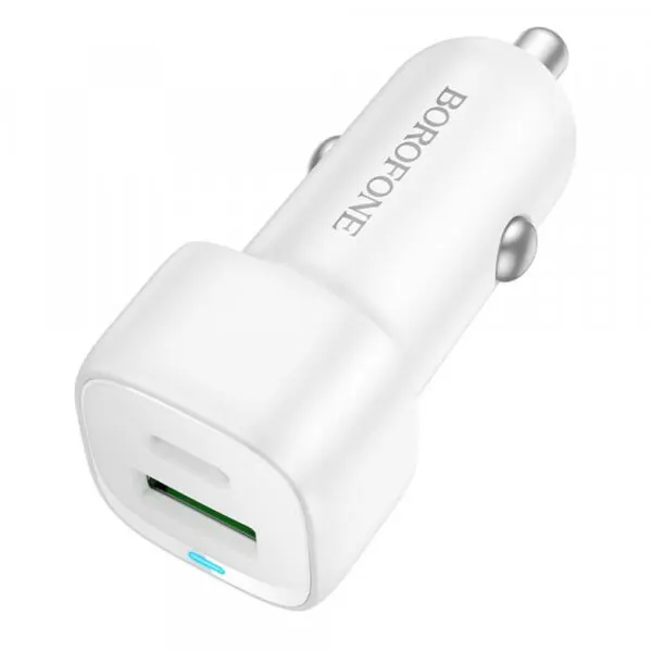 Borofone Incarcator Auto Borofone BZ34B Cloud, 20W, 3A, 1 x USB-A - 1 x USB-C, Alb