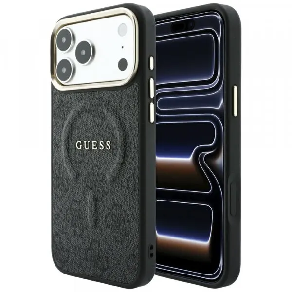 Guess Husa MagSafe pentru Apple iPhone 18 Pro / 17 Pro, Guess, 4G Embossed Classic, Neagra