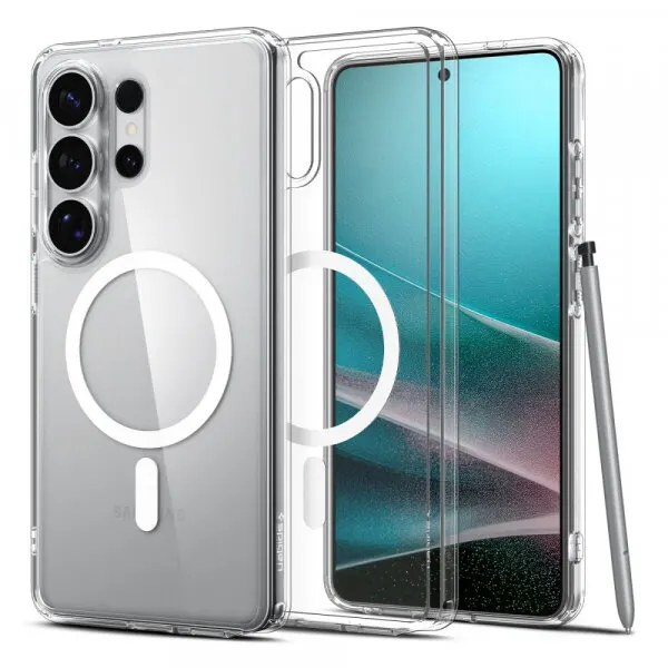 Spigen Husa MagSafe pentru Samsung Galaxy S26 Ultra S948, Spigen, Ultra Hybrid, Transparenta Alba ACS10679