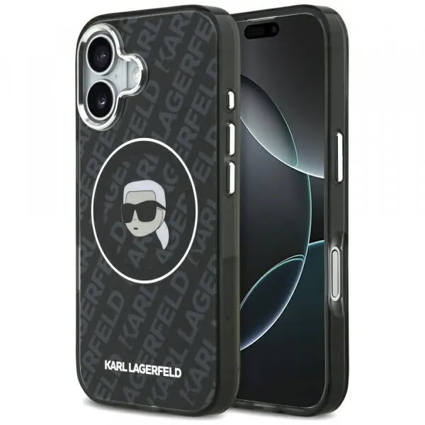 Karl Lagerfeld Husa MagSafe pentru Apple iPhone 17, Karl Lagerfeld, IML Karl`s Head, Neagra