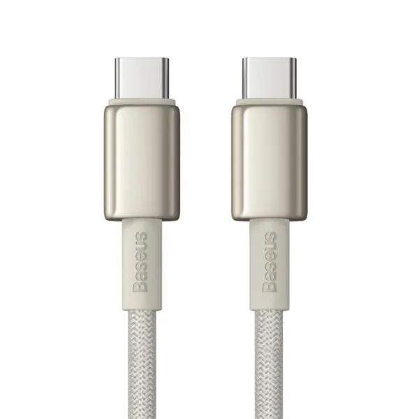 BASEUS Cablu Date si Incarcare USB-C - USB-C Baseus Tungsten Gold, 100W, 2m, Auriu P10319800G21-01