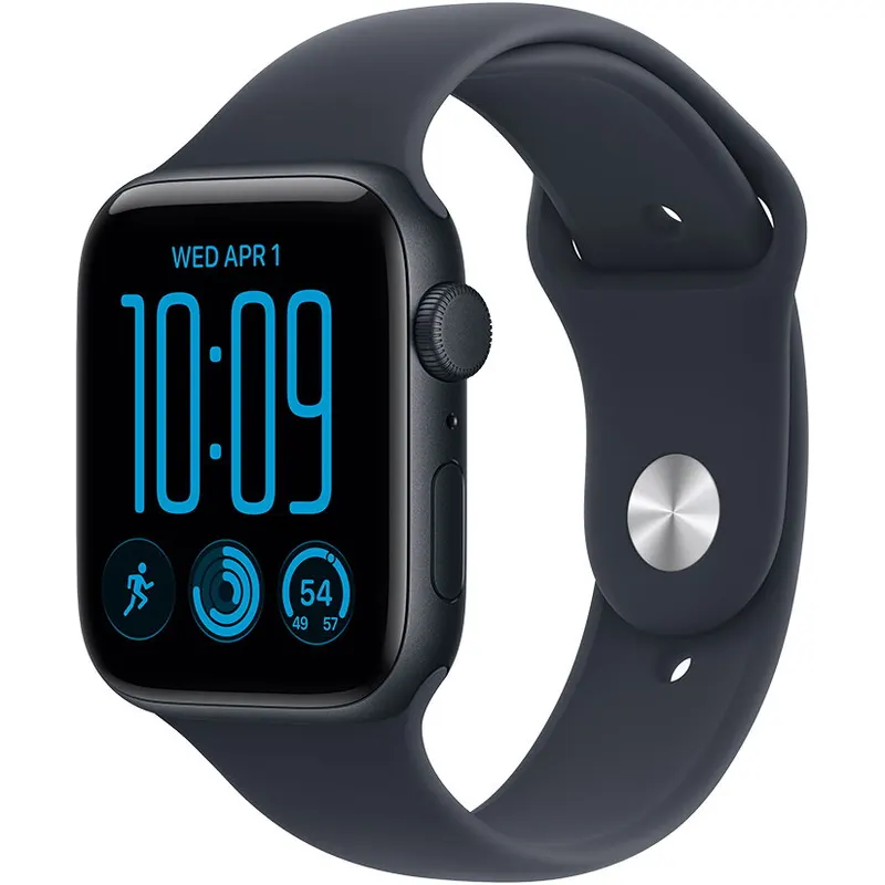 Apple Apple Watch SE 3 GPS + Cellular, 44 mm, carcasa din aluminiu midnight, bratara Navy Blue Sport Band, marime S/M