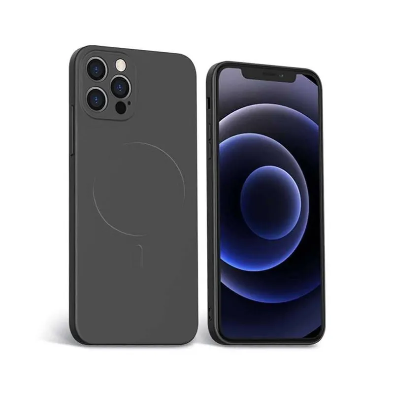 Flippy, Husa protectie Flippy compatibila cu Apple iPhone 12 Mag Safe Silicone Negru