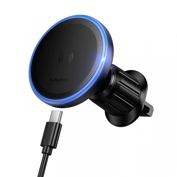 Borofone Incarcator Auto Wireless Borofone BH224 Flash, 15W, 1.67A, Negru