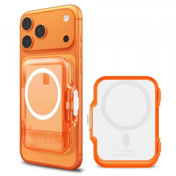 Spigen Portofel MagSafe, Spigen, TinTap MagFit+, Portocaliu Satinat AFA11381