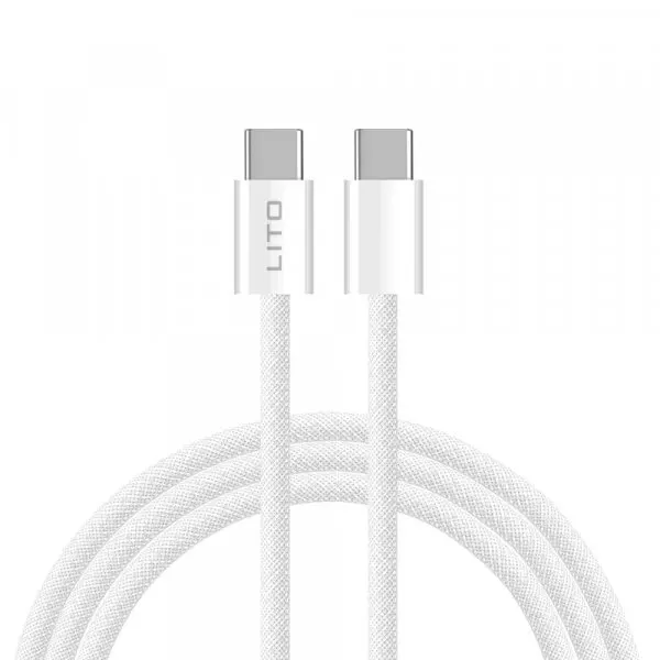 LITO Cablu Date si Incarcare USB-C - USB-C Lito LD04CC, 60W, 2m, Alb