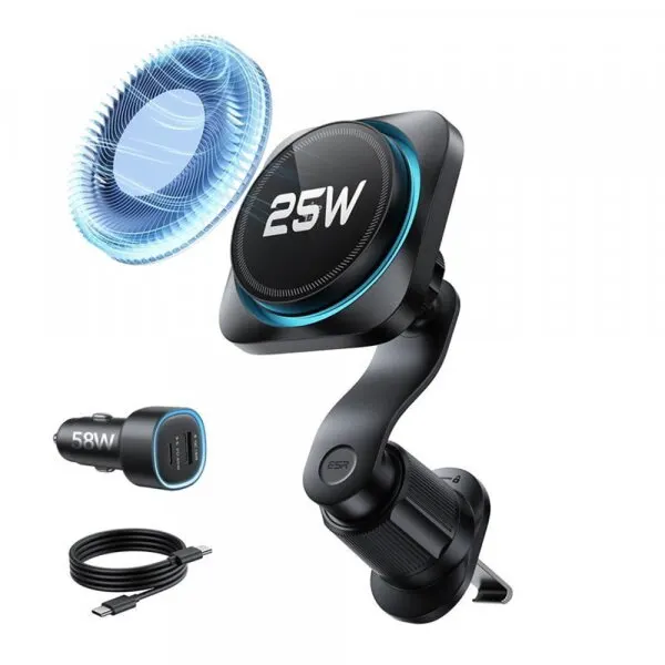 ESR Incarcator Auto Wireless ESR, 25W, Negru