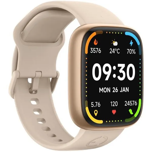 Maxcom Ceas inteligent Ecowatch ECO6, 1.83” TFT LCD, Auriu