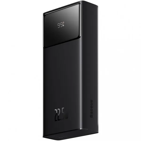 BASEUS Acumulator Extern 2x USB Type-C Micro-USB 22.5W 20000mAh + Cablu Type-C 3A 30cm - Baseus Star-Lord (PPXJ080001) - Black
