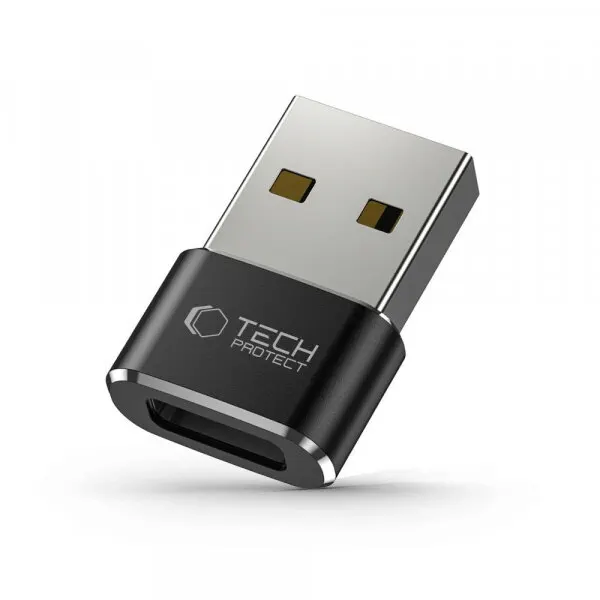 Tech-Protect Adaptor Date si Incarcare Tech-Protect Ultraboost, USB-C - USB-A, Negru