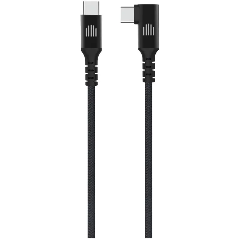 Dviced Dviced Angled Braided cable USB-C to USB-C, 1,25m - Black