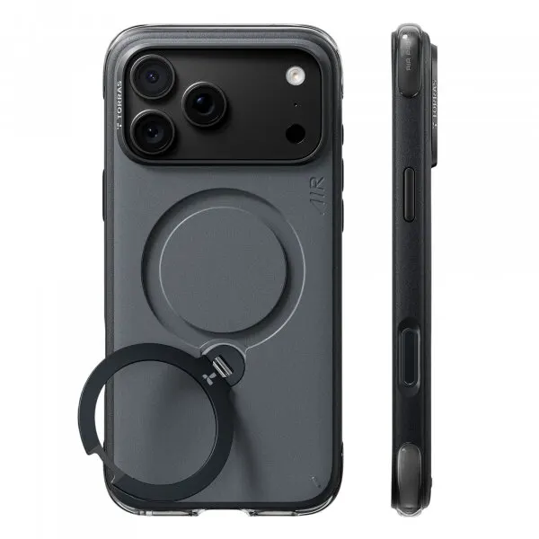 Torras Husa MagSafe pentru Apple iPhone 18 Pro / 17 Pro, Torras, Ostand Q3 Air Essential, Neagra