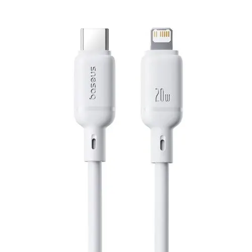 Cablu de date Baseus Silky Series P10377700213-01, USB Type-C la Lightning, 20 W, 2m (Alb)