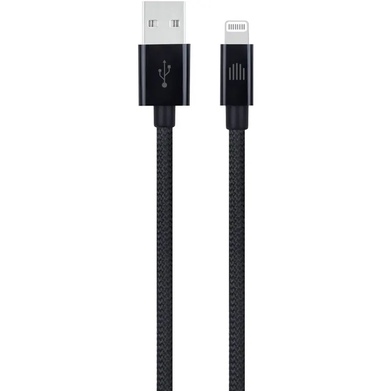 Dviced Cablu Dviced Cablu USB-A to Lightning Nylon Textile, 0.25m, Negru