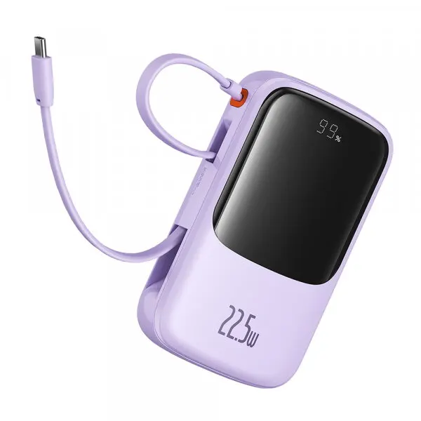 BASEUS Baterie Externa Baseus Qpow Pro+, 10000mAh, 22.5W, QC + PD, 1 x USB-A - 2 x USB-C, Mov