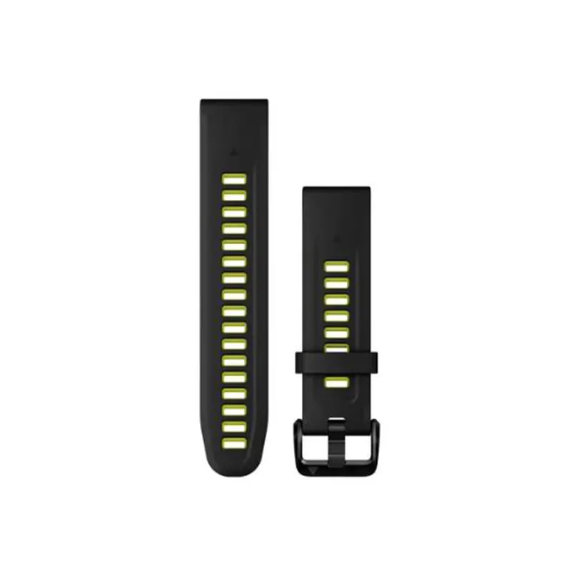 GARMIN Curea ceas smartwatch Garmin, 20mm, QuickFit, Silicon, Negru-Verde lamaie