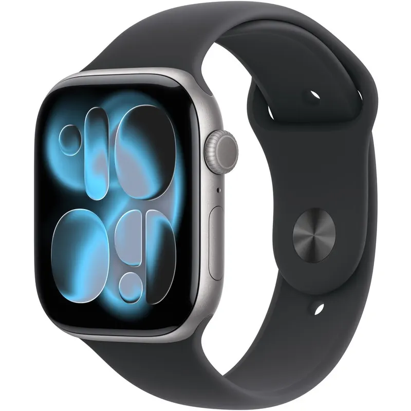 Apple Apple Watch 11 GPS, Carcasa Space Grey Aluminium 42mm, Sport Band, Negru - S/M