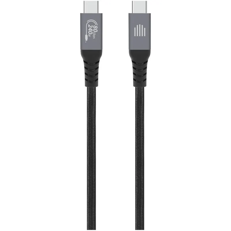 Dviced Dviced USB4 Braided Cable, 80 Gbps, 240 W, (Thunderbolt compatible), 1m - Black