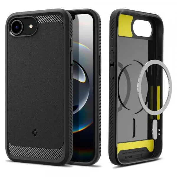 Spigen Husa MagSafe pentru Apple iPhone 17e / 16e, Spigen, Rugged Armor, Neagra Mata ACS09152