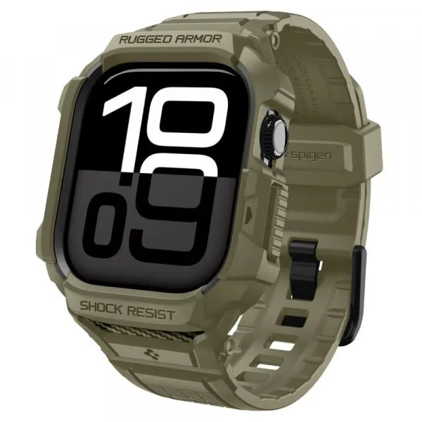 Spigen Husa Spigen Rugged Armor Pro V2 pentru Apple Watch Series 10 / 11 46mm, Kaki ACS10507