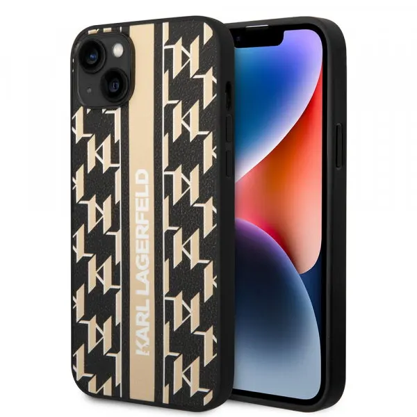 Karl Lagerfeld Husa pentru Apple iPhone 14 Plus, Karl Lagerfeld, Monogram Stripe, Maro