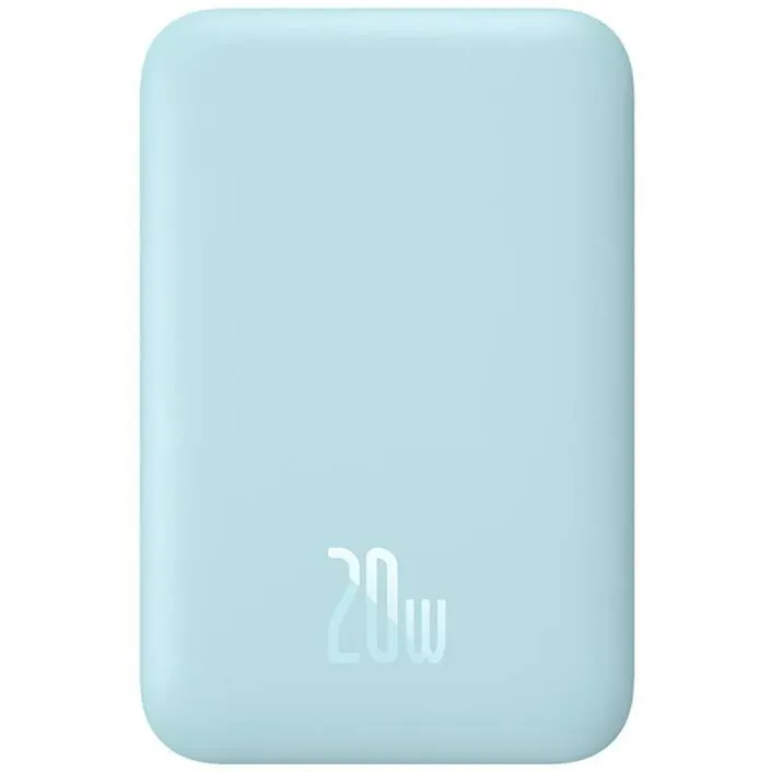 BASEUS Acumulator extern Baseus Magnetic Mini Wireless, 6000 mAh, Incarcare rapida, 20W, cablu USB-C inclus, Albastru