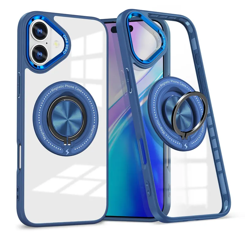 Husa de Protectie TPU, Flippy, pentru iPhone 16, cu Incarcare Wireless, Tehnologie Magsafe, Inel Magnetic Rotativ cu
