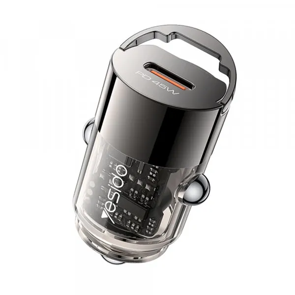 Yesido Incarcator Auto Yesido Y67, 45W, 3A, 1 x USB-C, Negru