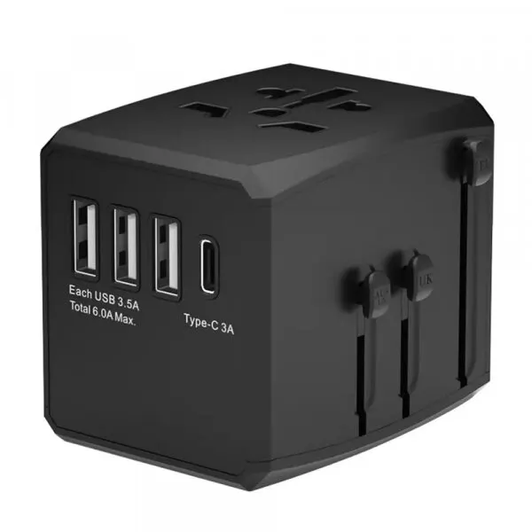 techsuit Incarcator Retea Techsuit HHT904-B1 Travel, 15W, 3A, 3 x USB-A - 1 x USB-C, Negru