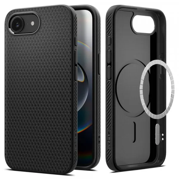 Spigen Husa MagSafe pentru Apple iPhone 17e / 16e, Spigen, Liquid Air, Neagra Mata ACS09151