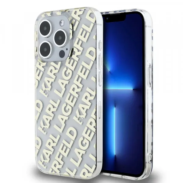 Karl Lagerfeld Husa pentru Apple iPhone 15 Pro, Karl Lagerfeld, IML Electroplated Repeated Logo, Aurie