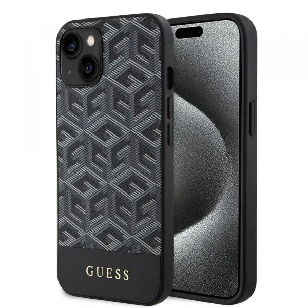 Guess Husa MagSafe pentru Apple iPhone 15, Guess, GCube Stripes, Neagra