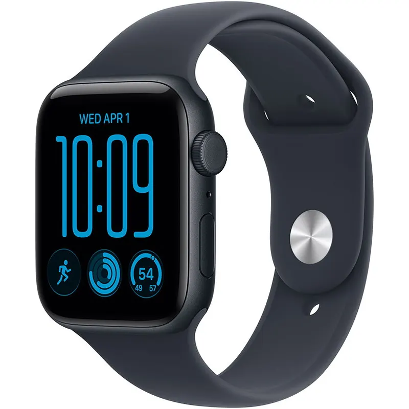 Apple Apple Watch SE 3 GPS, 44 mm, carcasa din aluminiu midnight, bratara Navy Blue Sport Band, marime S/M