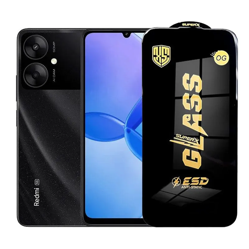 Flippy, Folie de Protectie pentru Xiaomi Redmi 13R, Flippy, Sticla Securizata ESD, Margini Negre