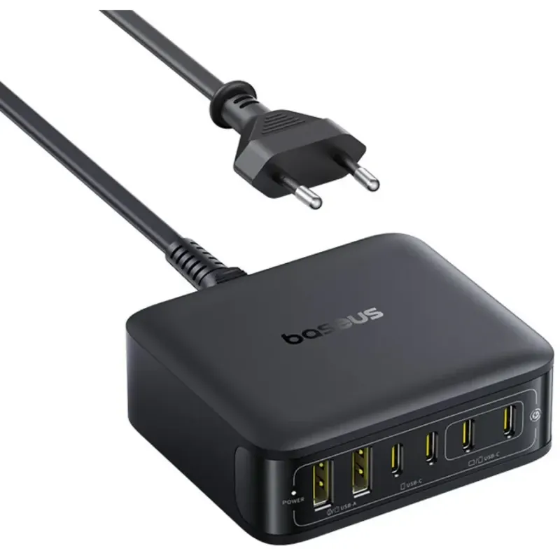 BASEUS Incarcator retea Baseus EnerFill FH21 QC 4xUSB-C, 2xUSB, 120W, Negru