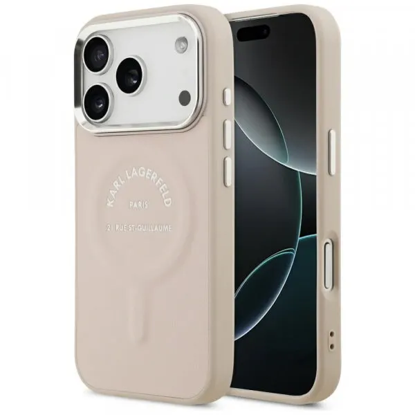 Karl Lagerfeld Husa MagSafe pentru Apple iPhone 18 Pro / 17 Pro, Karl Lagerfeld, Ring Karl RSG Logo, Roz