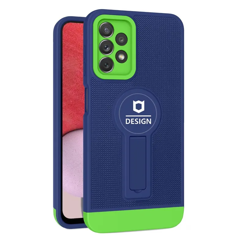 Husa Armor Design cu Stand pentru iPhone 13, Albastru / Verde, Suport Auto Magnetic