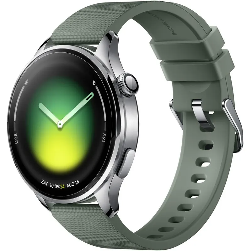 Xiaomi Ceas inteligent Xiaomi Watch 5, Argintiu, display digital AMOLED, 1.54, Bluetooth, bratara fluoroelastomer, Juniper Verde